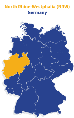 North Rhine-Westphalia map, Germany